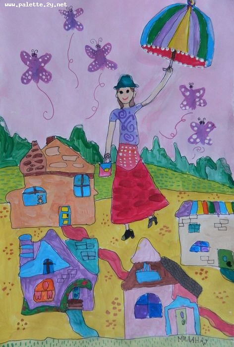 Art Studio PALETTE. Milana Baiman Picture.  Marker Fantasy Fairy Tail Mary Poppins Returns