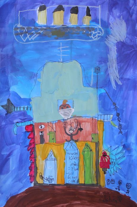 Art Studio PALETTE. John  Li Picture.  Marker, Tempera Holidays Halloween 