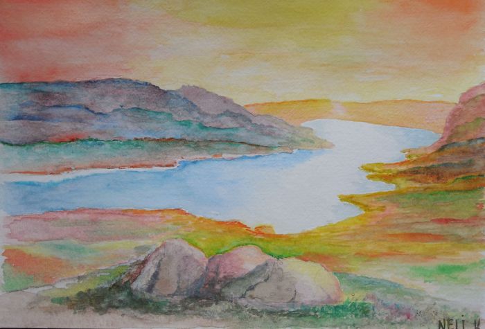 Art Studio PALETTE. Neli Kapytskaya Picture.  Watercolour Landscape Nature 