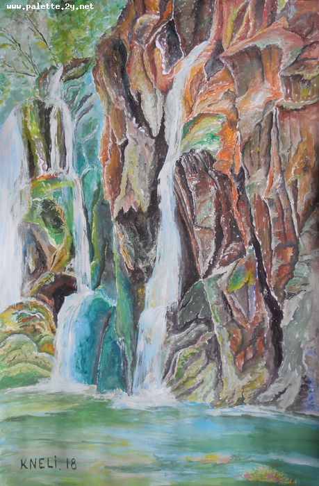 Art Studio PALETTE. Neli Kapytskaya Picture.  Tempera Landscape Nature 