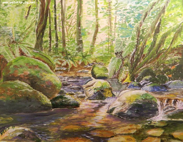 Art Studio PALETTE. Neli Kapytskaya Picture. Canvas Acrylic Landscape Nature 