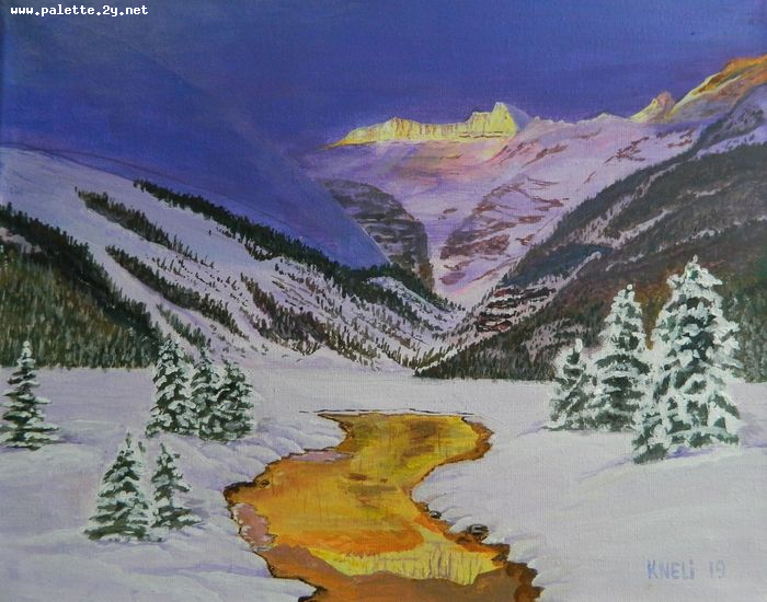 Art Studio PALETTE. Neli Kapytskaya Picture. Canvas Acrylic Landscape Nature 