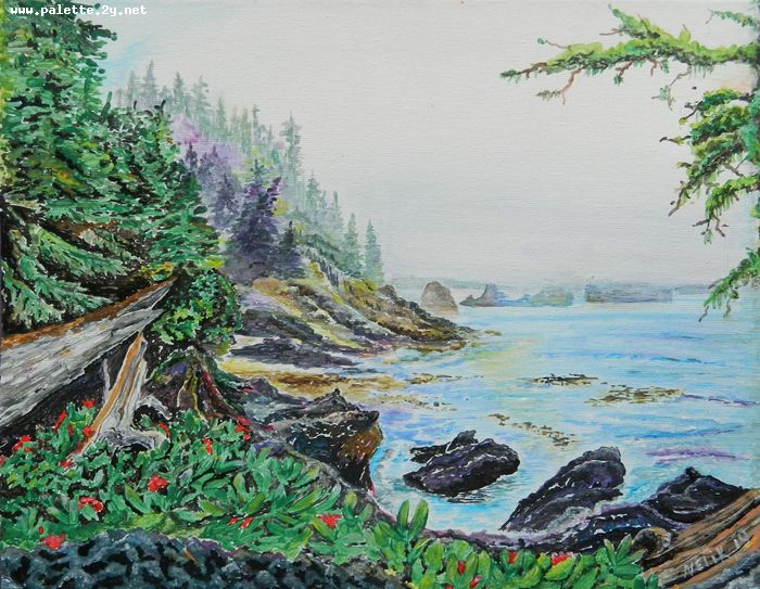 Art Studio PALETTE. Neli Kapytskaya Picture. Canvas Acrylic Landscape Nature 