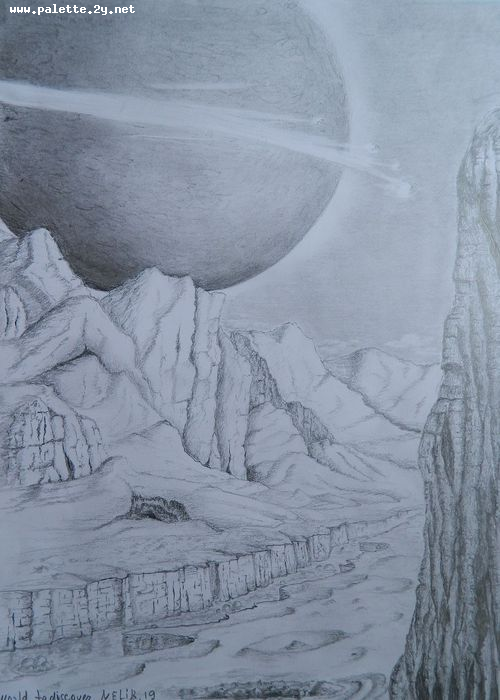 Art Studio PALETTE. Neli Kapytskaya Picture.  Pencil Landscape Nature 