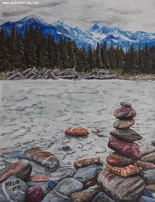 Art Studio PALETTE. Neli Kapytskaya Picture.  Acrylic Landscape Nature 