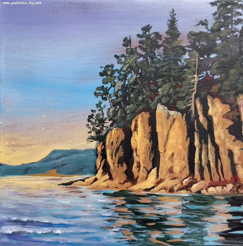 Art Studio PALETTE. Neli Kapytskaya Picture. Canvas Acrylic Landscape Seascape 