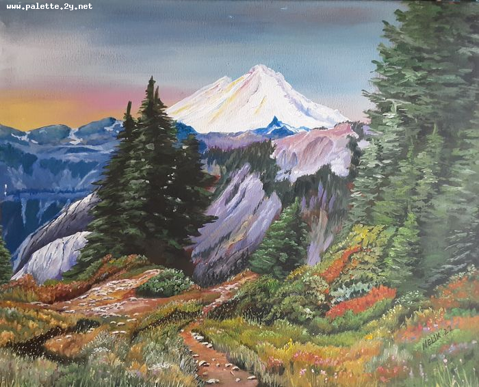 Art Studio PALETTE. Neli Kapytskaya Picture. Canvas Acrylic Landscape Nature 