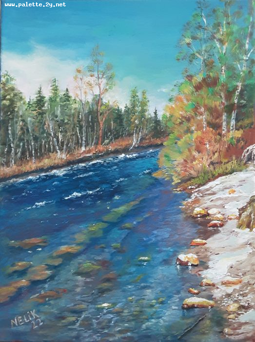 Art Studio PALETTE. Neli Kapytskaya Picture. Canvas Acrylic Landscape Nature 