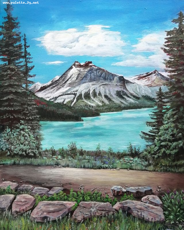 Art Studio PALETTE. Neli Kapytskaya Picture. Canvas Acrylic Landscape Nature 