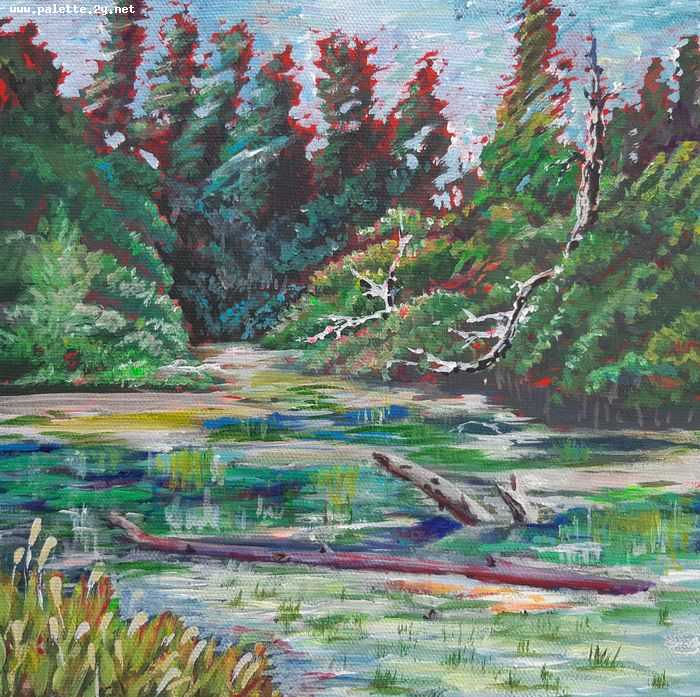 Art Studio PALETTE. Neli Kapytskaya Picture. Canvas Acrylic Landscape Nature 