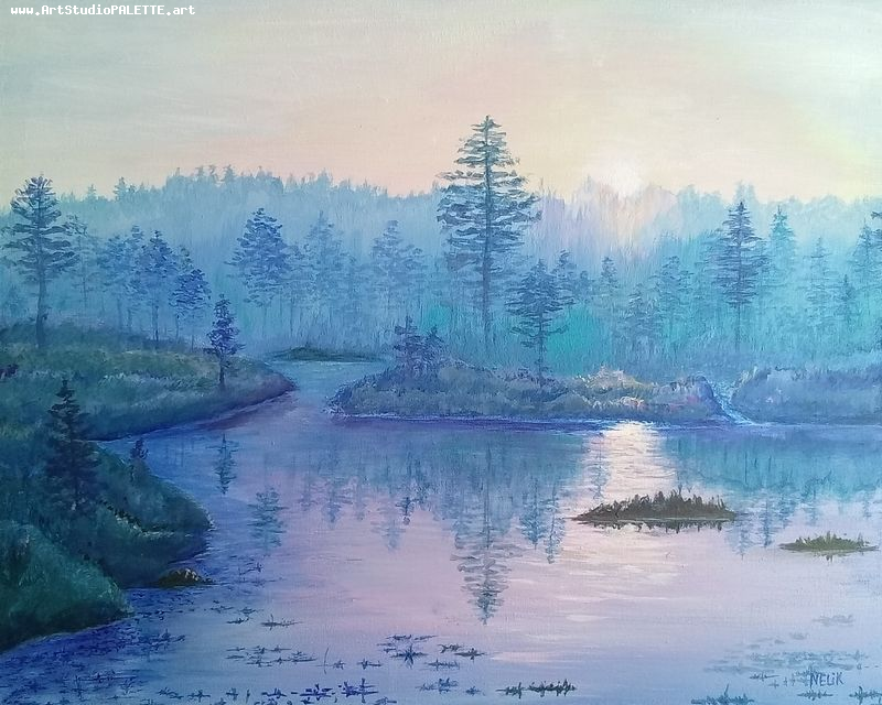 Art Studio PALETTE. Neli Kapytskaya Picture. Canvas Acrylic Landscape Nature 