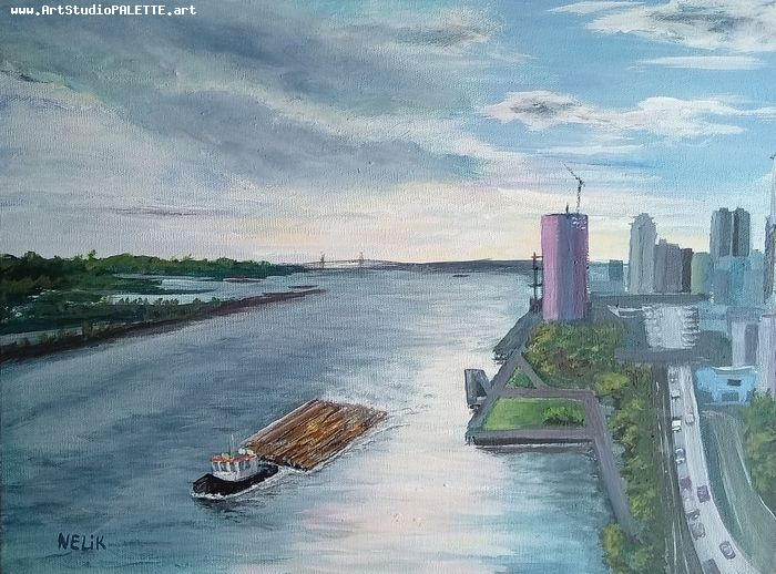 Art Studio PALETTE. Neli Kapytskaya Picture. Canvas Acrylic Landscape Cityscape 