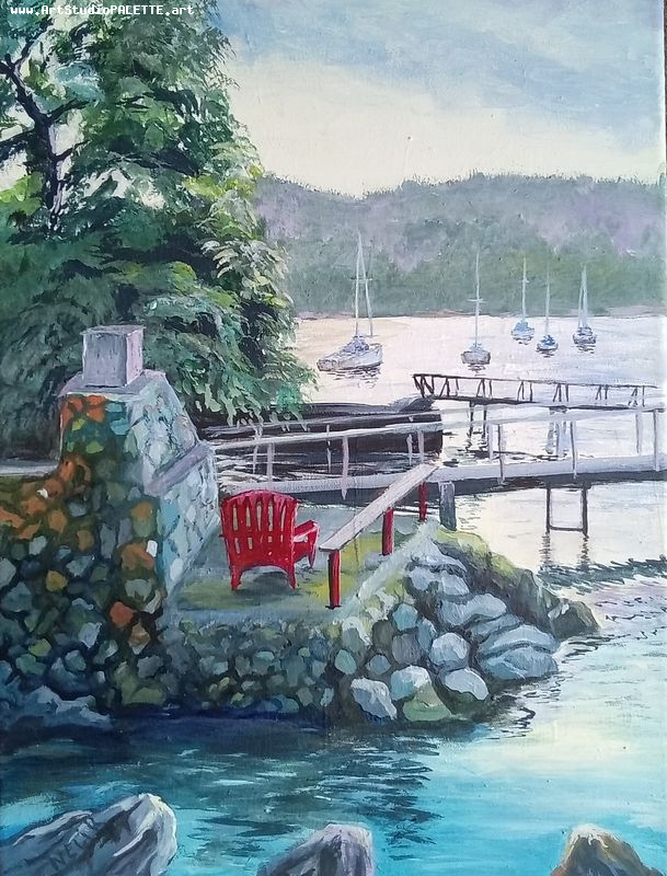 Art Studio PALETTE. Neli Kapytskaya Picture. Canvas Acrylic Landscape Seascape 