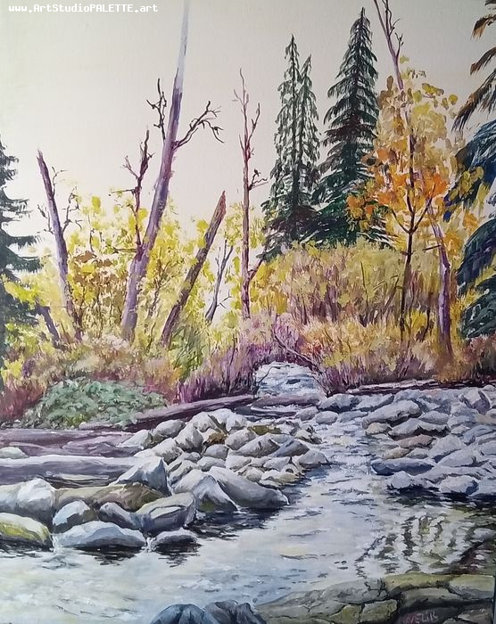 Art Studio PALETTE. Neli Kapytskaya Picture. Canvas Acrylic Landscape Nature 