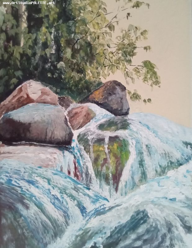 Art Studio PALETTE. Neli Kapytskaya Picture. Canvas Acrylic Landscape Nature 