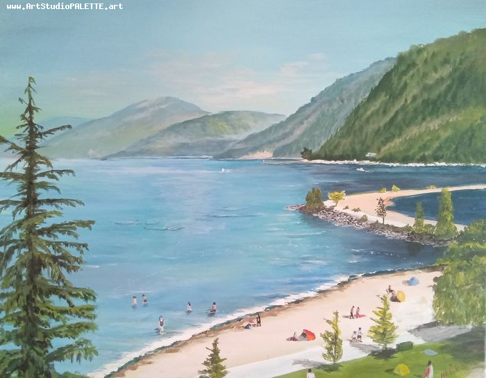 Art Studio PALETTE. Neli Kapytskaya Picture. Canvas Acrylic Landscape Seascape 