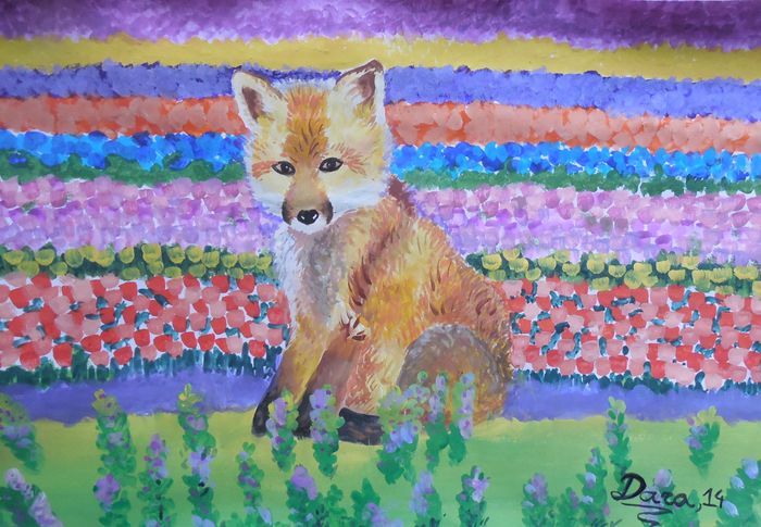 Art Studio PALETTE. Dara Ardjieva Picture.  Tempera Animals Mix 