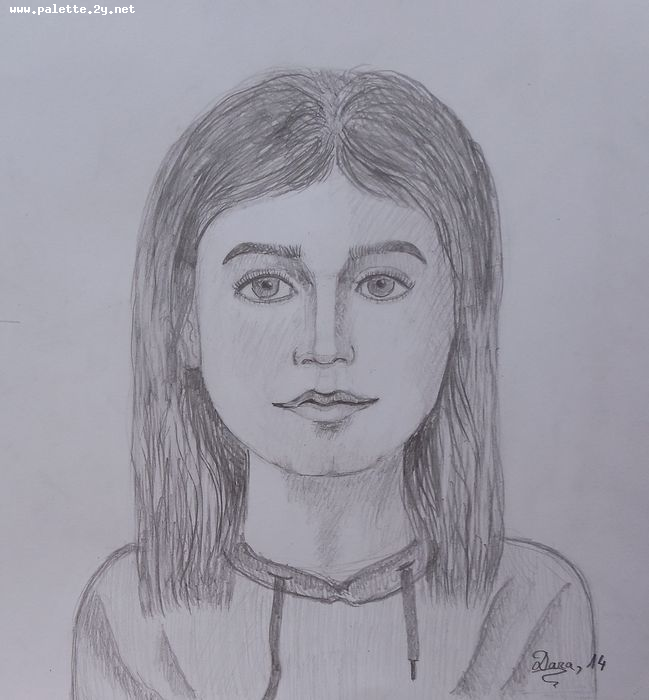 Art Studio PALETTE. Dara Ardjieva Picture.  Pencil People Selfportrait 