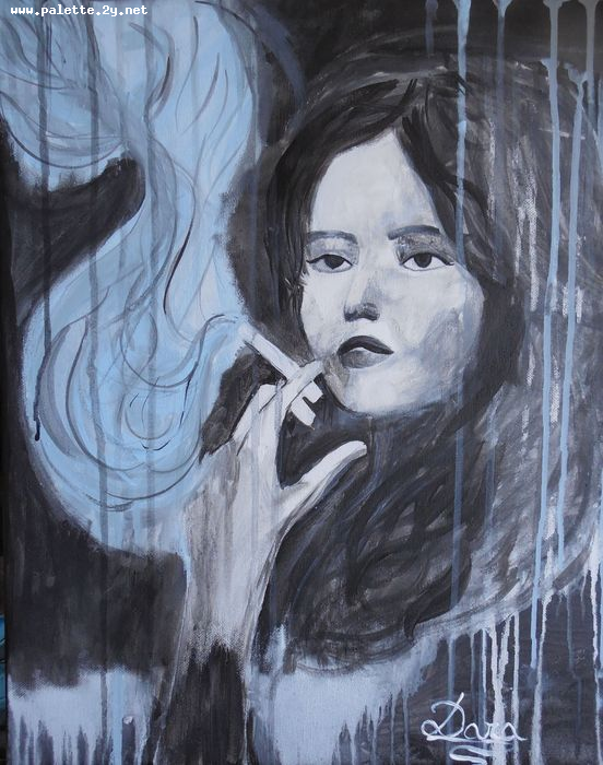 Art Studio PALETTE. Dara Ardjieva Picture.  Acrylic People Portrait 