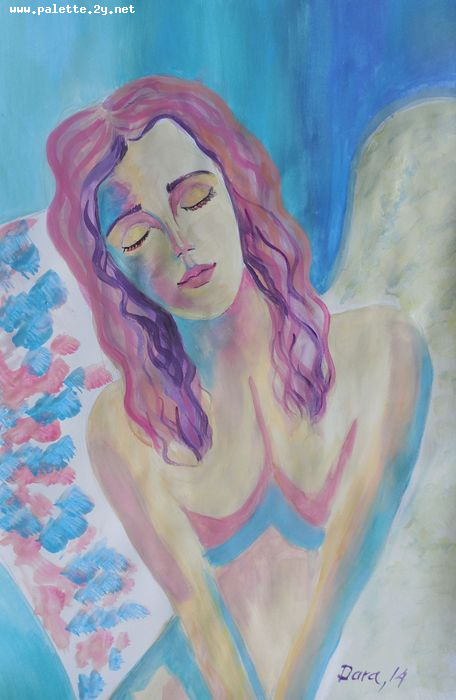 Art Studio PALETTE. Dara Ardjieva Picture.  Tempera People Portrait 