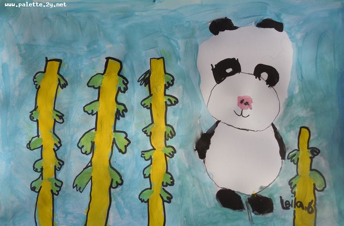 Art Studio PALETTE. Leila Cox Picture.  Marker, Tempera Animals Mix 