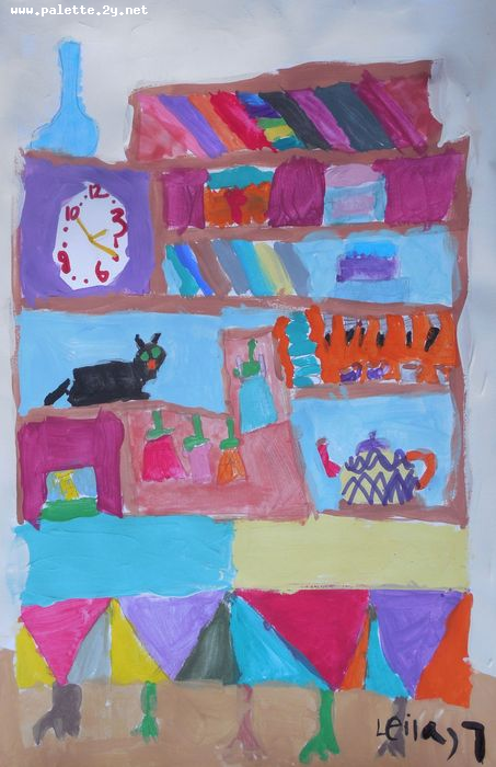 Art Studio PALETTE. Leila Cox Picture.  Tempera Design Furniture 