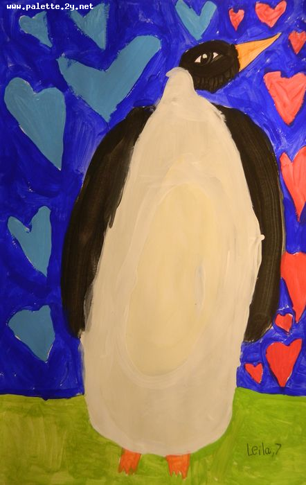 Art Studio PALETTE. Leila Cox Picture.  Tempera Animals Birds 