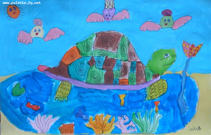 Art Studio PALETTE. Leila Cox Picture.  Tempera Animals Mix 