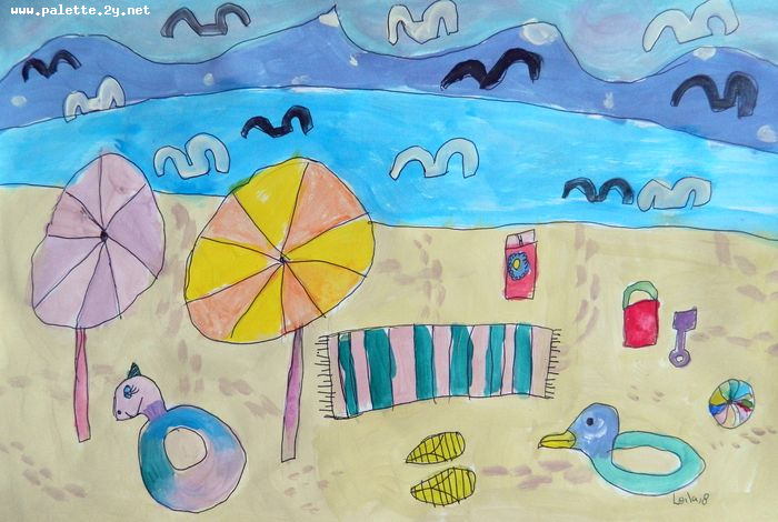 Art Studio PALETTE. Leila Cox Picture.  Tempera   Summer