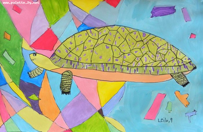 Art Studio PALETTE. Leila Cox Picture.  Marker, Tempera Animals Mix 