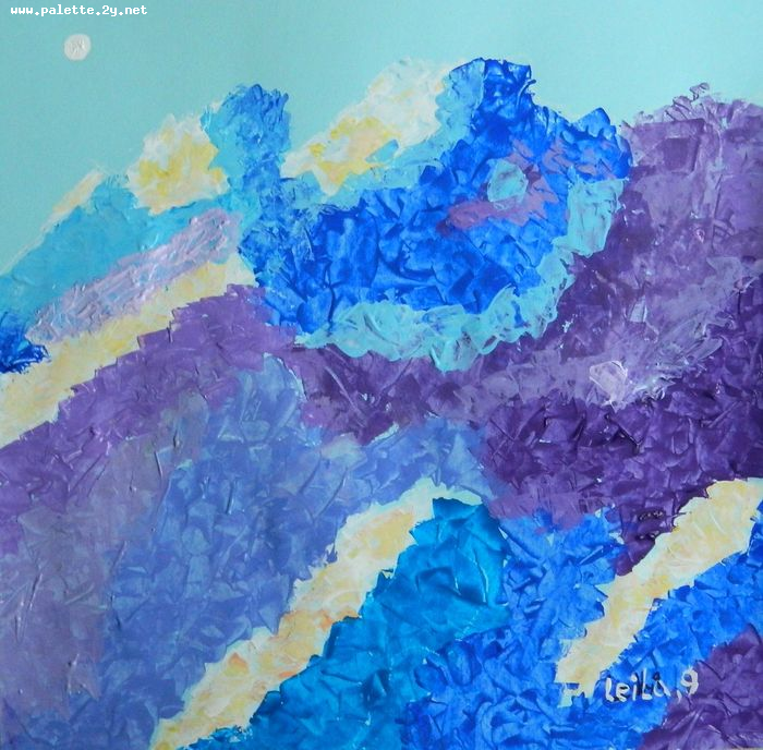 Art Studio PALETTE. Leila Cox Picture.  Tempera Landscape Nature 