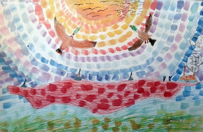 Art Studio PALETTE. Leila Cox Picture.  Mixed Media   