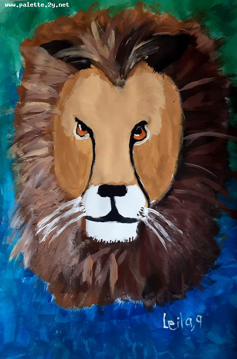 Art Studio PALETTE. Leila Cox Picture.  Tempera Animals Cats 