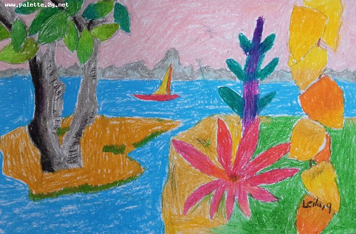 Art Studio PALETTE. Leila Cox Picture.  Oil Pastel   