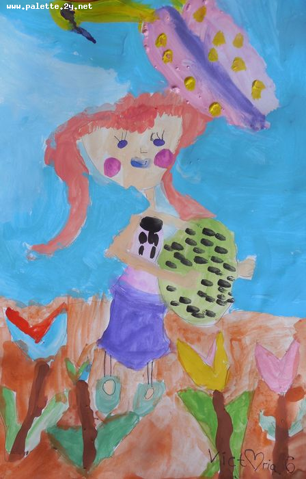 Art Studio PALETTE. Victoria Zhaiek Picture.  Tempera Holidays Easter 