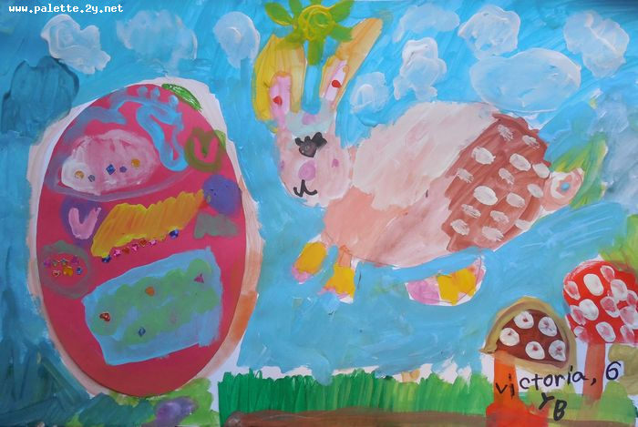 Art Studio PALETTE. Victoria Zhaiek Picture.  Tempera Holidays Easter 