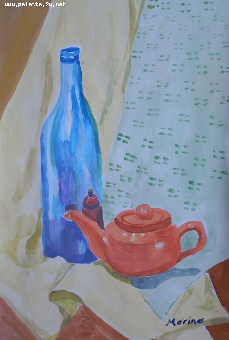 Art Studio PALETTE. Marina Radojevic Picture.  Tempera Still Life Still Life 