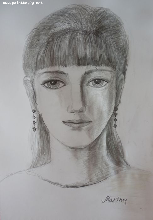 Art Studio PALETTE. Marina Radojevic Picture.  Pencil People Portrait 