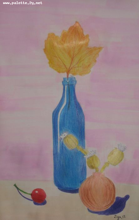 Art Studio PALETTE. Ziya Merchant Picture.  Coloured Pencil Still Life Still Life 