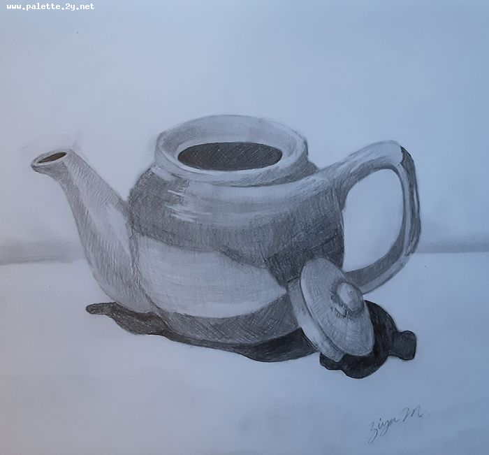 Art Studio PALETTE. Ziya Merchant Picture.  Pencil Still Life Still Life 