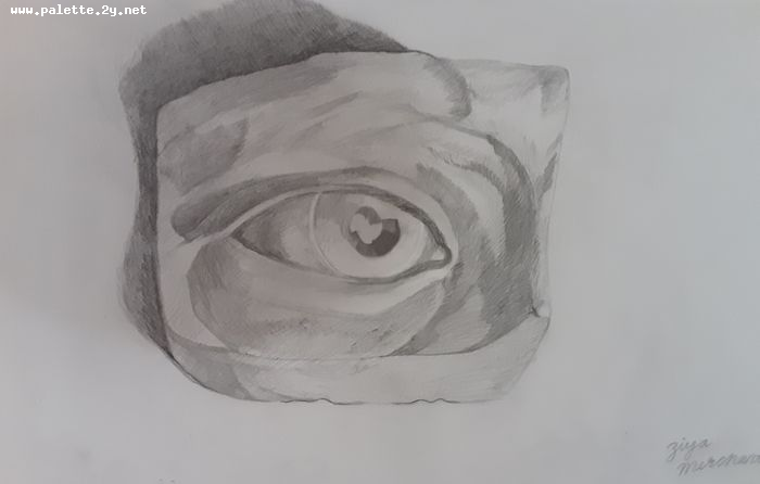 Art Studio PALETTE. Ziya Merchant Picture.  Pencil People Plaster Cast 