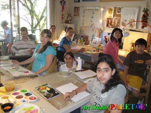 Art Studio PALETTE.   Sandra, Samantha,  Marina, Alexsey, Anna, Xenia, Julia, Mikhaelle, Derek