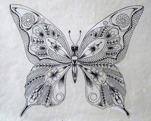 Art Studio PALETTE.  Lesson 1. Graphic drawing Butterfly. Pic.3